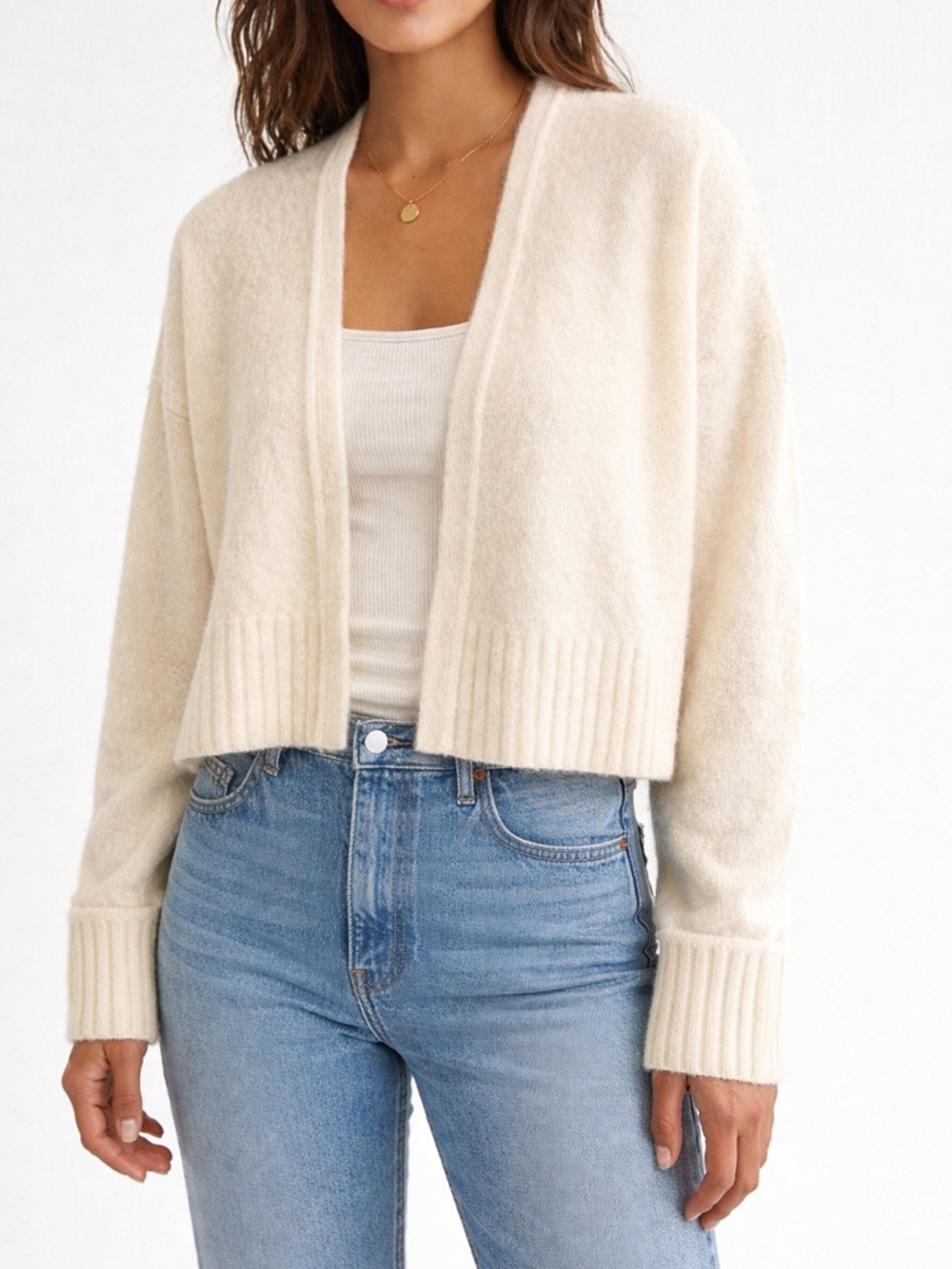 Cozy Open-Front Cream Abercrombie Cardigan Sweater